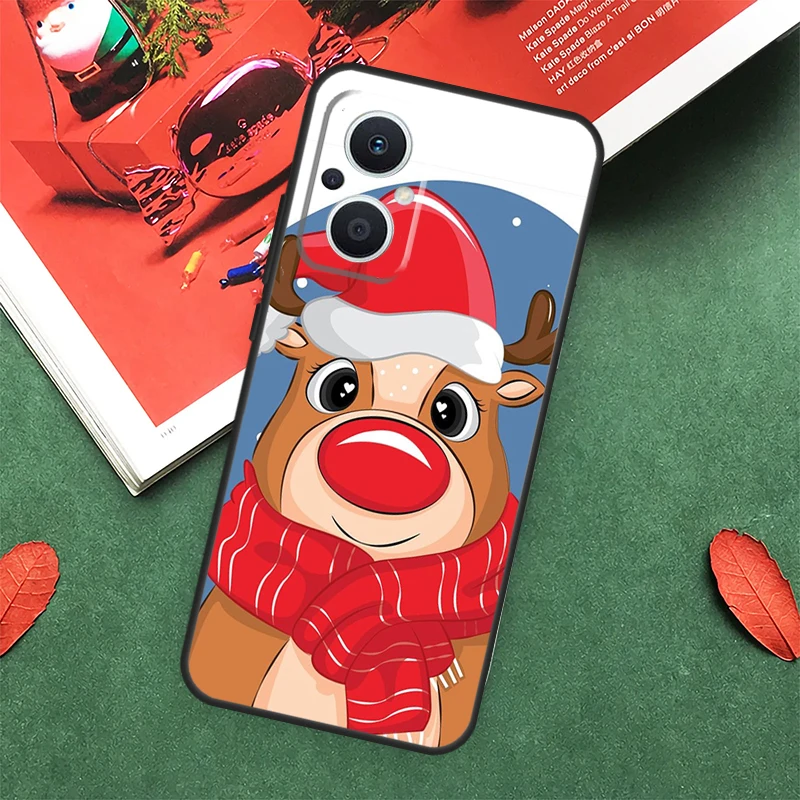 Merry Christmas Reindeer Funda For OPPO Reno 8 4 5 6 7 Lite 8T 4Z 5Z 10 Pro OPPO Find X3 X2 Neo X5 Lite X6 Pro Case