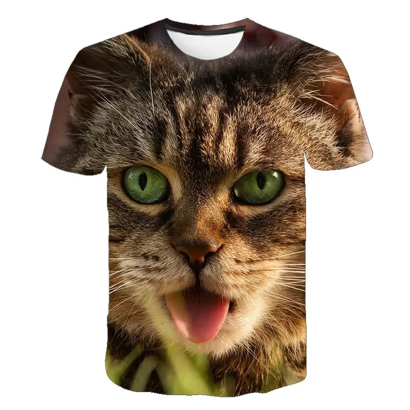 

New Cute Cat Men Ladies Kids T Shirts Cartoon Animals 3d Printed Original Street Style Breathable Lightweight Summer Sports Tops