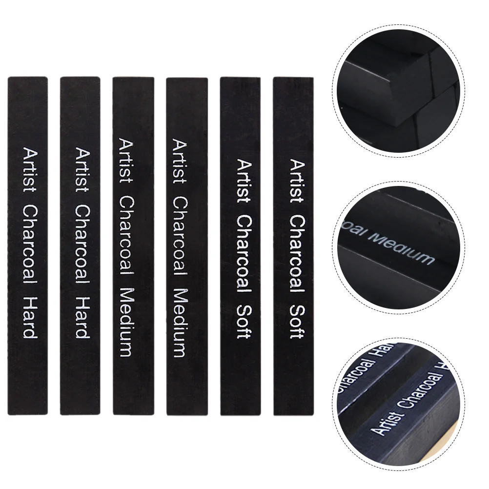

6 Pcs Charcoal Pastel Student Lead Pencils Stick Carbon Artist Professional Painting