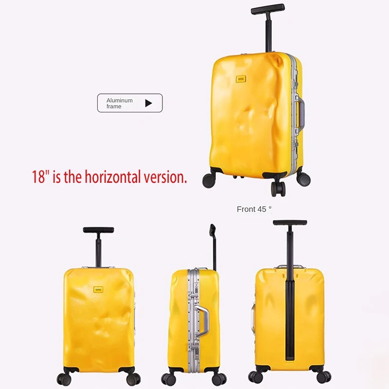 Broken Style Suitcase Concave Luggage Travel Bags Cabin Carry on Suitcases 30 inch Internet Celebrity Trolley Case 18\