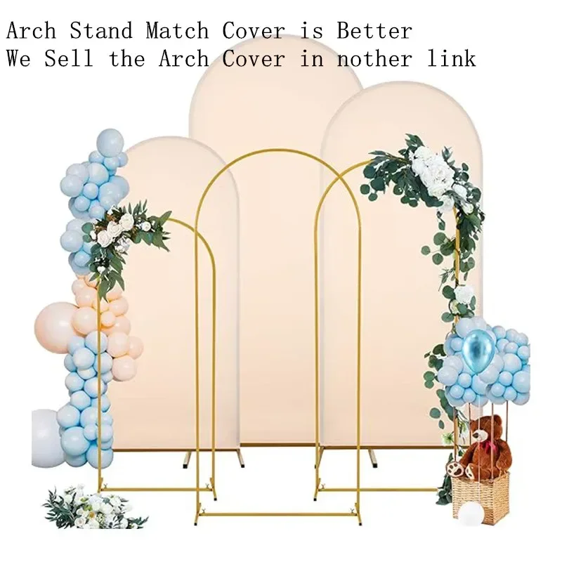 

2025 New Gold Wedding Arch Stand, Party Decor Balloon Arch, Frame Backdrop Holder Bracket,Size 4FT 5FT 6FT 6.6FT 7.2FT