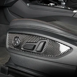 Car Seat Adjustment Button Sticker Carbon Fiber Trim Frame Cover Auto Interior Accessories For Audi Q5 FY 2018 2019 2021 2022