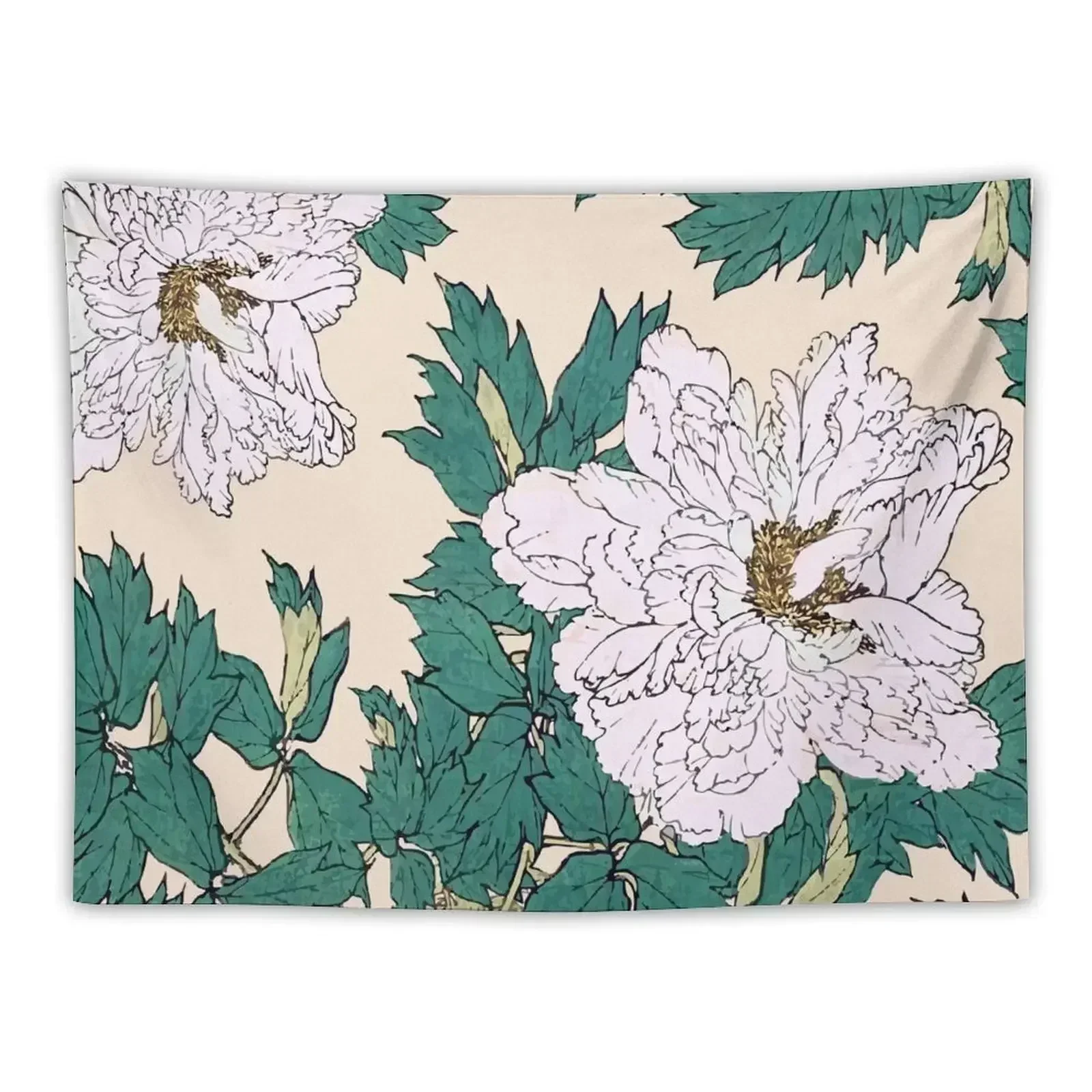 

White Peonies Tapestry Room Design Room Aesthetic Decoration Pictures Room Wall Tapestry