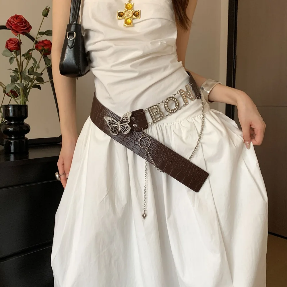 

Unique Faux Fur Waist Belt PU Leather Patchwork Heart Women Waistband Wide Belt Waist Accessories