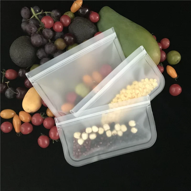 Silicone Food Storage Containers Leakproof Containers Reusable Stand Up Zip Shut Bag Cup Fresh Bag Food Storage Bag Fresh Wrap