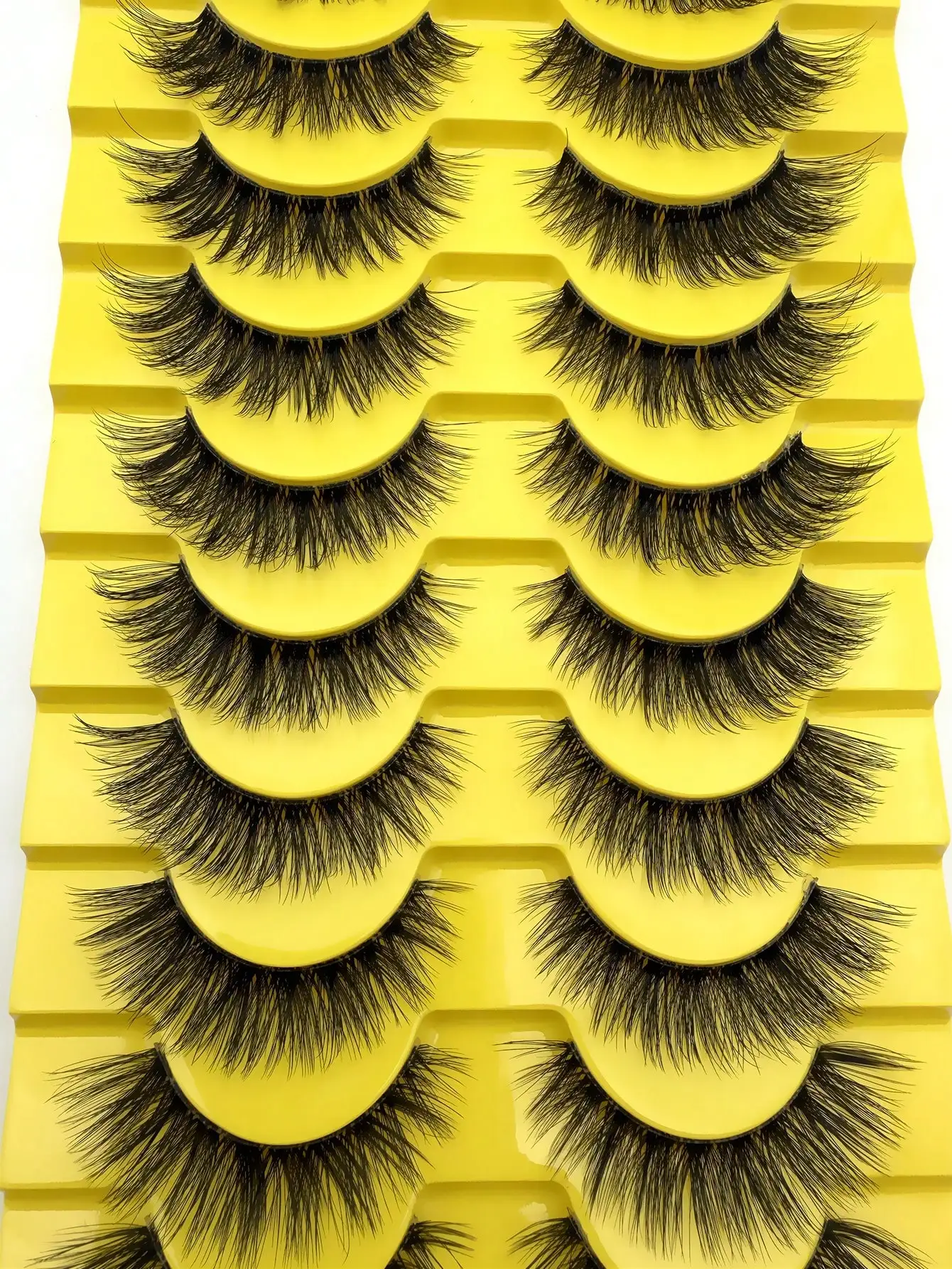 10 Paar Katzenaugen-Kunstwimpern aus Nerzfell, natürlich flauschig, 3D, dick, gewellt, wie Wimpernverlängerungen, Set – Detail 2