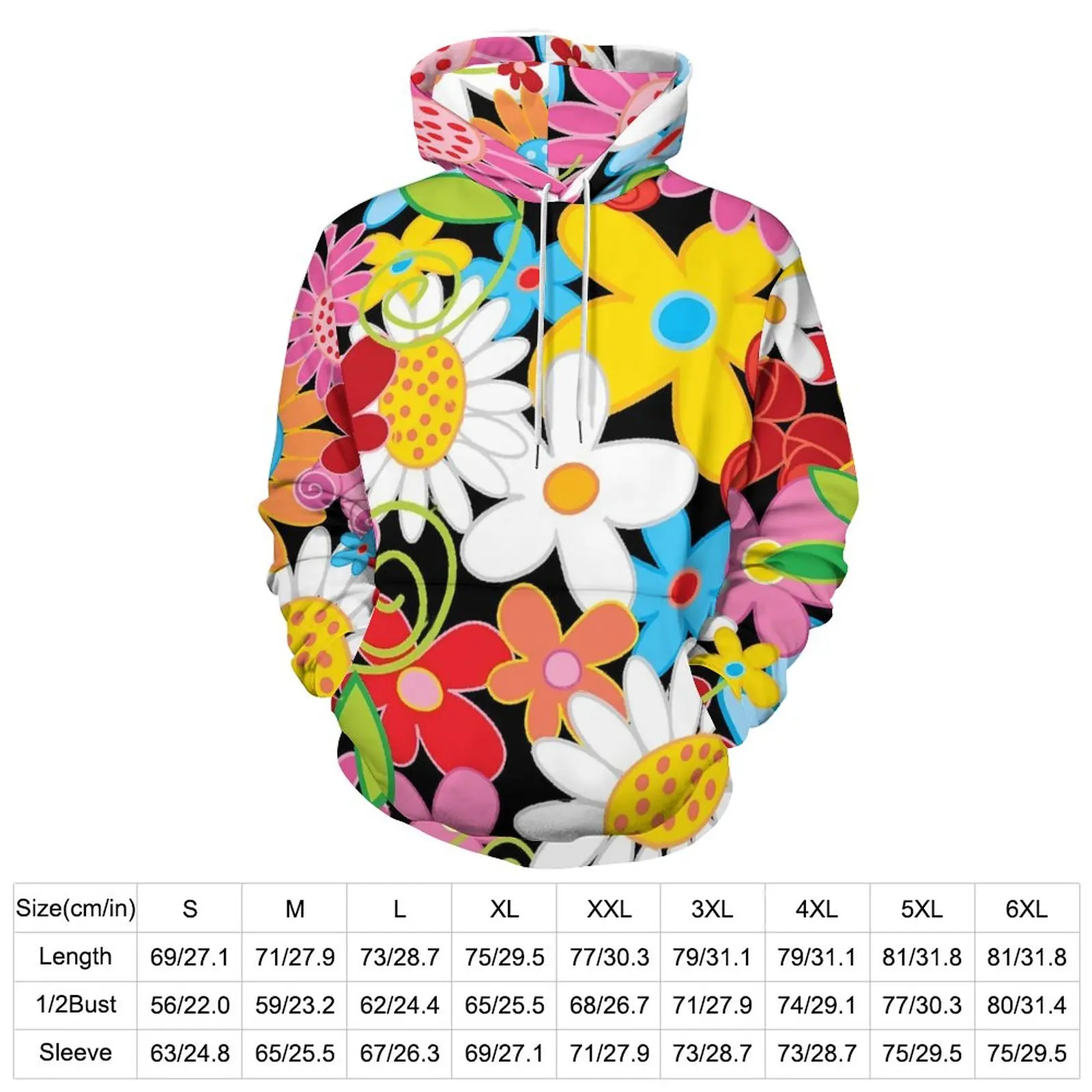 Sudaderas con capucha Flower Power de manga larga para primavera y jardín, sudadera informal bonita, moda urbana de primavera, sudaderas holgadas con gráficos de gran tamaño