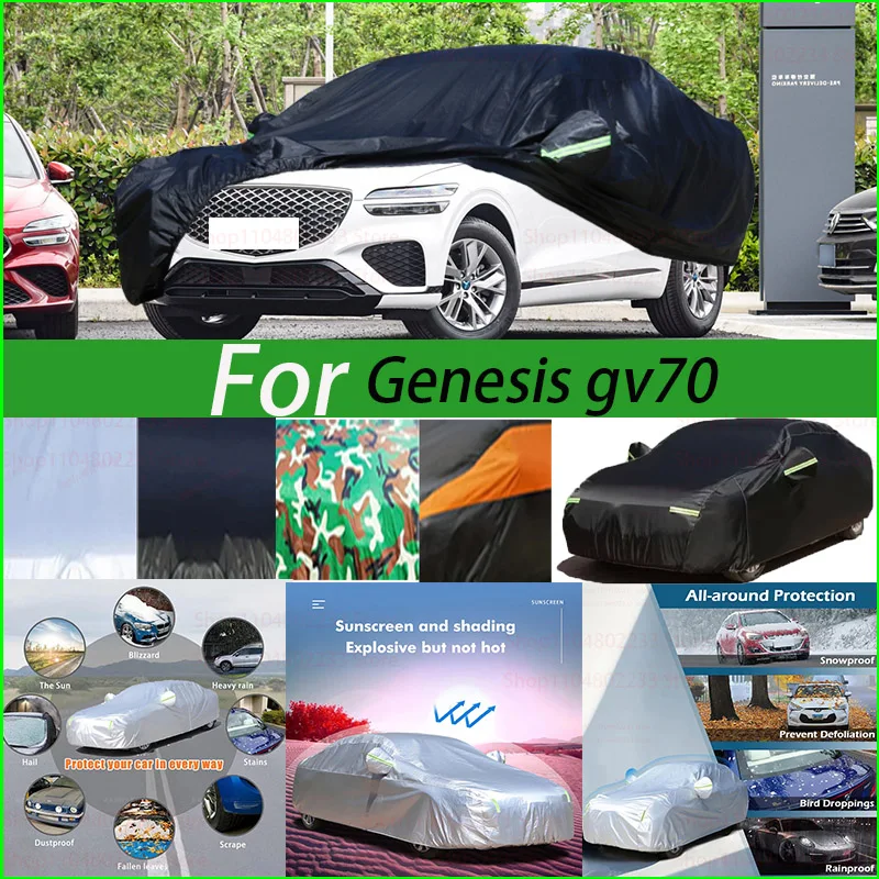 

Outdoor Protection Full Car Covers Snow Cover Sunshade Waterproof Dustproof Exterior Black Car Cover for Genesis Gv70