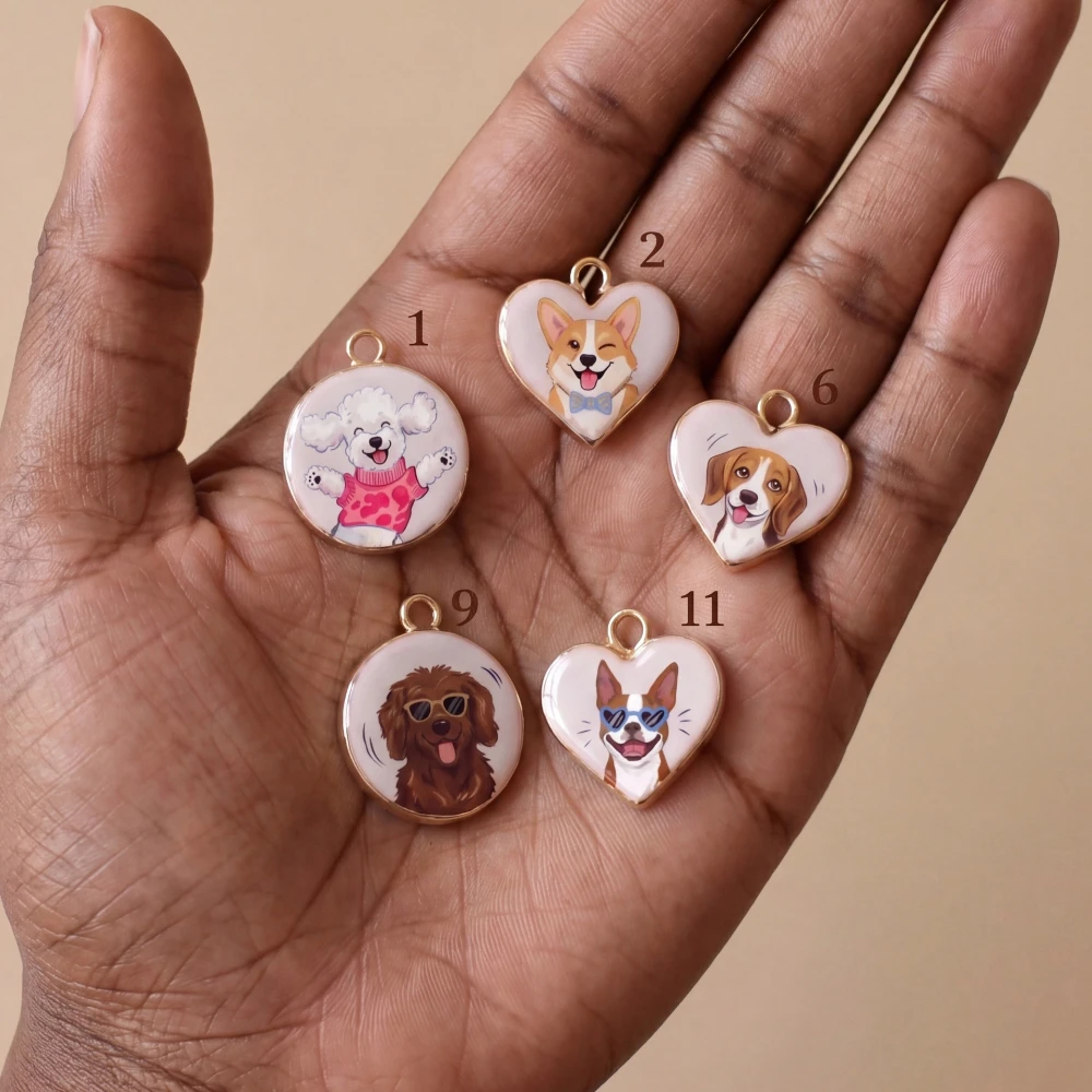 316 Edelstahl Wasserdicht Farberhaltend Niedlicher Schafhund-Hut DIY Anhänger Charms für Schmuck – Detail 4