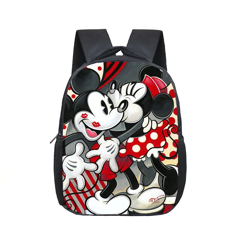 Disney Mickey Minnie Mouse escola sacos para crianças, mochila para meninas e meninos, jardim de infância crianças, 12\