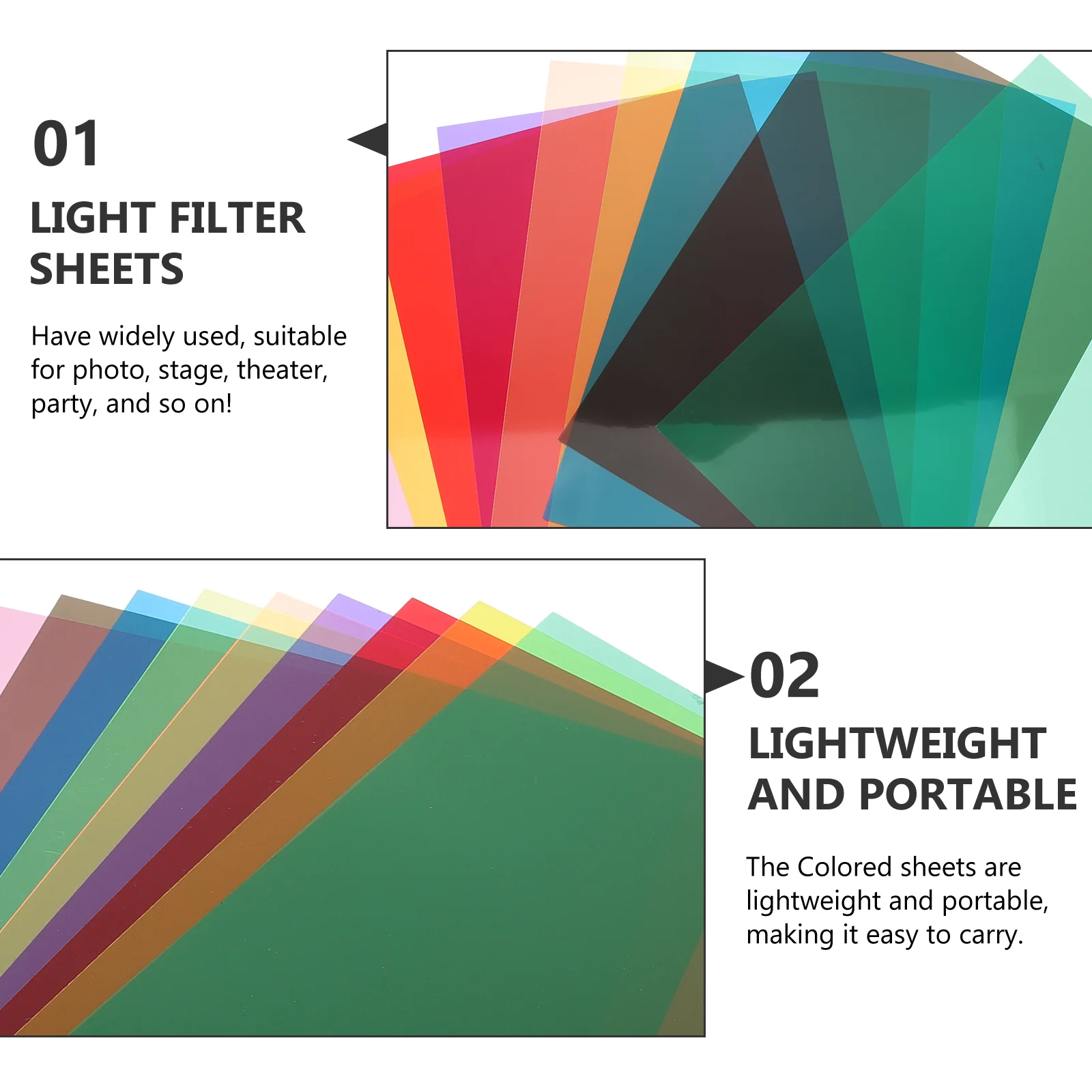 9 Pcs Color Pvc Sheet Filters for Lights Film Lighting Gels Classroom Flash Diffuser