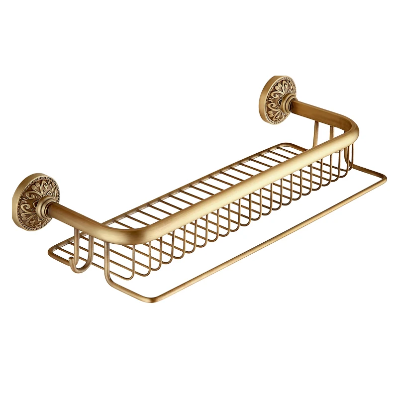 

Wyj Copper Bathroom Cosmetics Shelf European Style Towel Rack with Hook Punch-Free