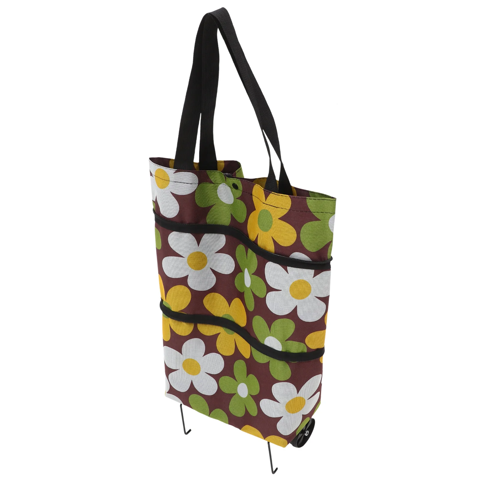 حقيبة تسوق قابلة للطي مع عجلات حقيبة بقالة خفيفة الوزن وقابلة لإعادة الاستخدام للسوبر ماركت للاستخدام المنزلي في الهواء الطلق عربة التسوق