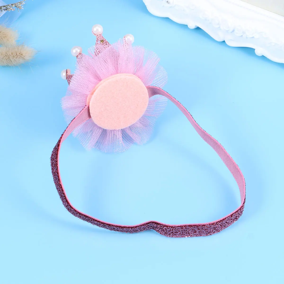 

Crown Headband Girl Photo Props Elasticity Headwrap Adjustable Infant Birthday Hair Accessories