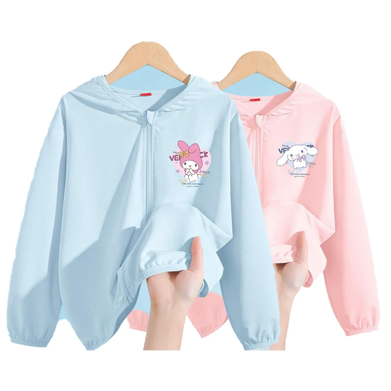 

Kawaii Anime Sunscreen Clothing Cinnamoroll Sunscreen Clothing Girl Sunscreen Clothing Children Sunscreen Thin Coat Hooded Gift
