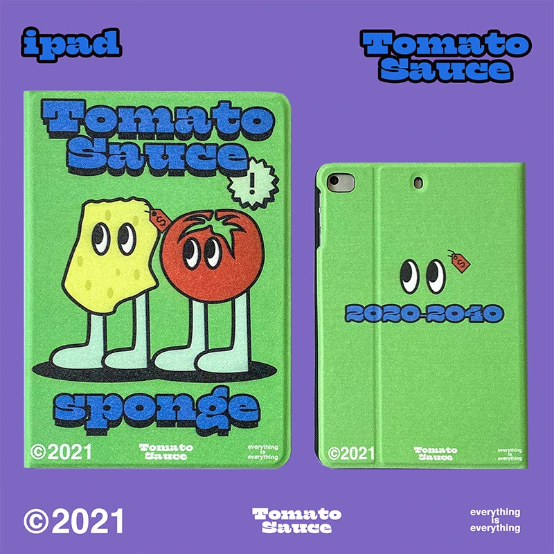 

Tomato and Sponge TABLET case for iPad pro 10/11-Inch 2020/6th/7th/8th/Air 3rd/Air 4th/9th gen/Air 5th Gen 2022/Air 11