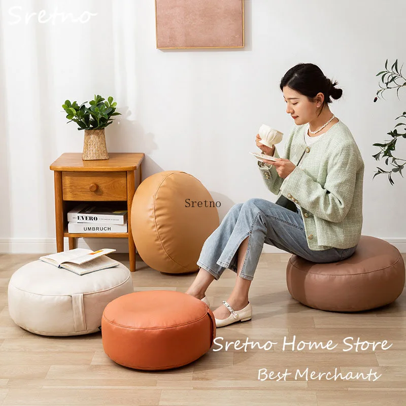 Japanese Thickened Futon Technology Cloth Bay Window Seat Cushion on The Ground Household Leather Round Seat Pier Tatami Mat