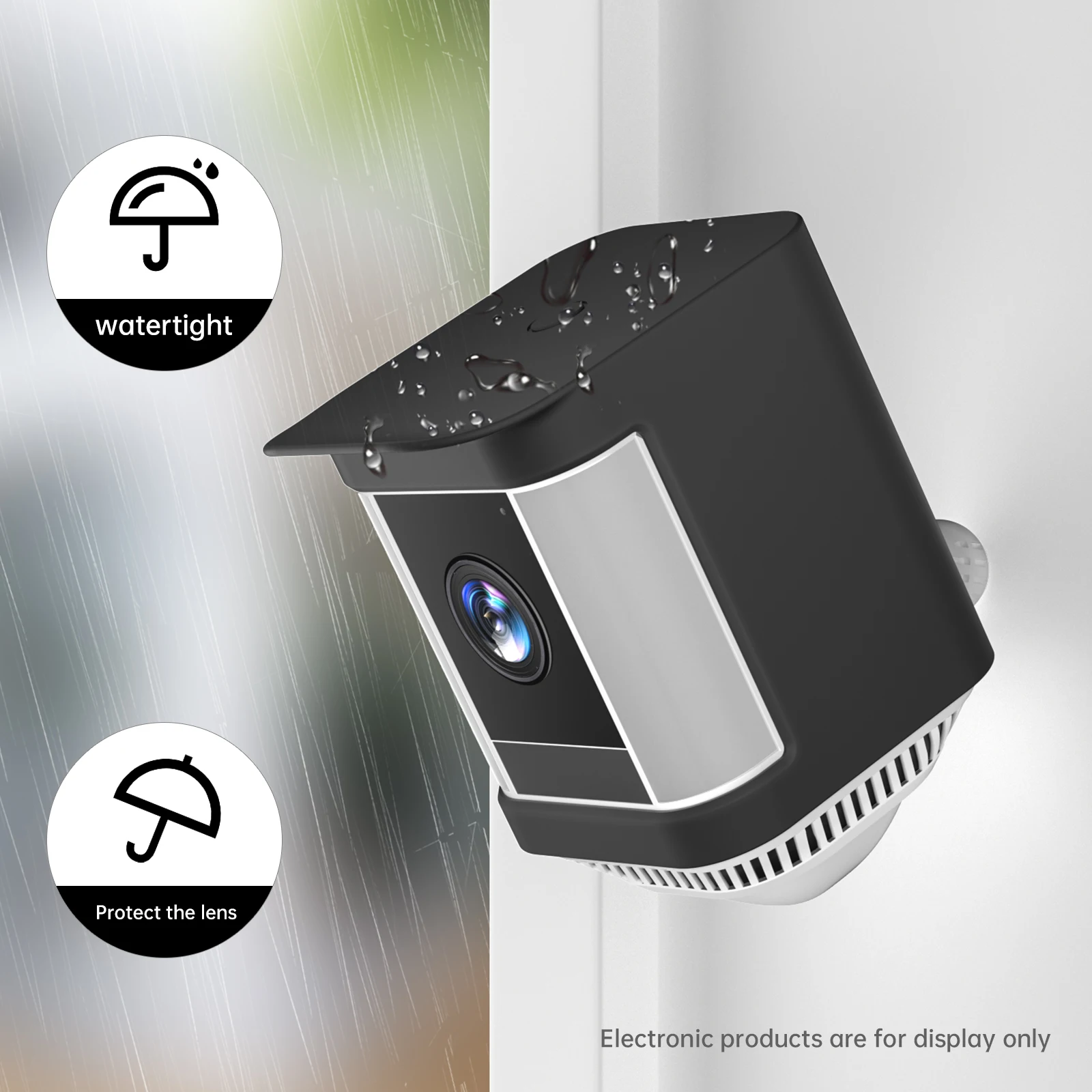 

Silicone Monitor Camera Protective Cover with Brim Camera Protection Shell Weather-proof for Ring Spotlight Cam Pro/Cam Plus