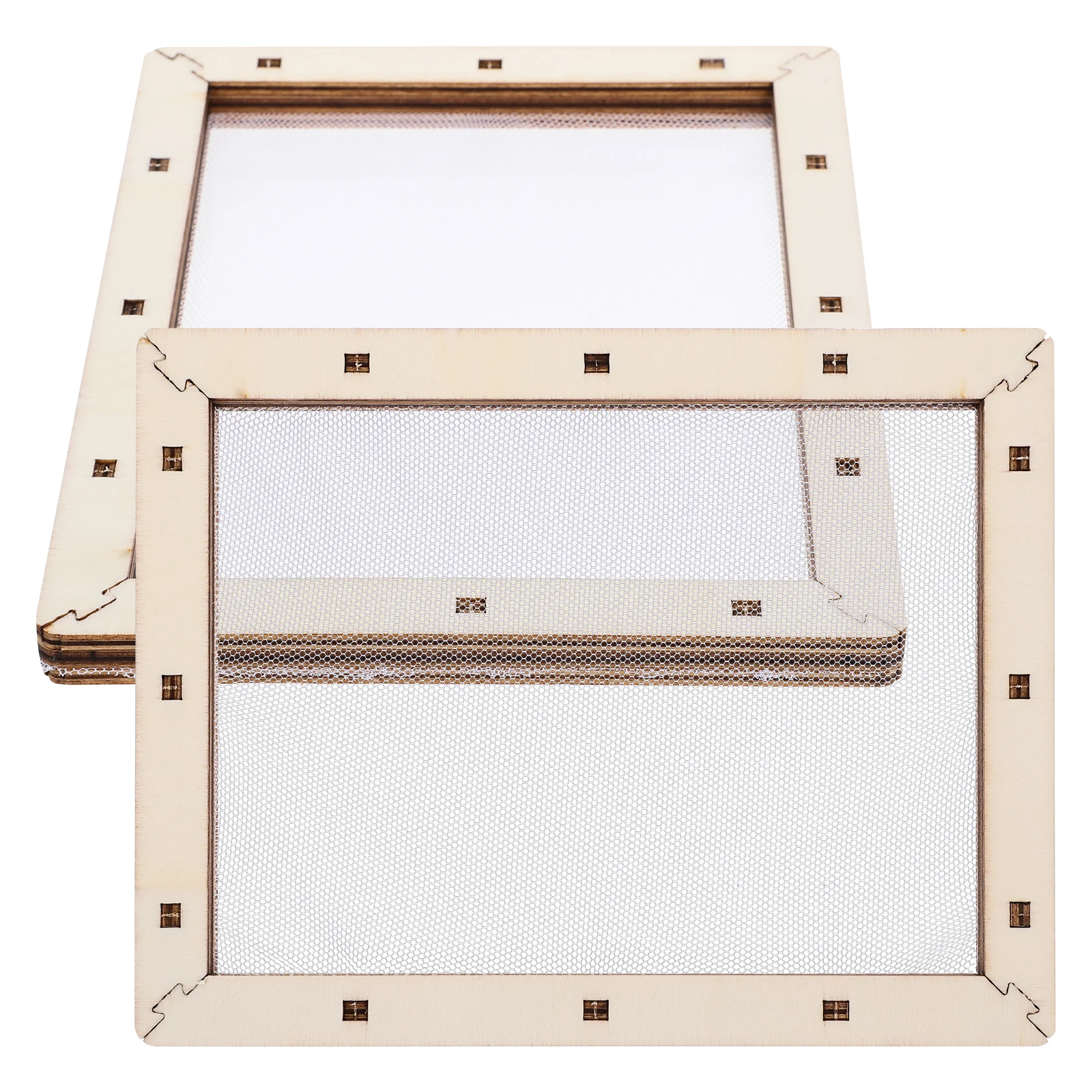 

2Pcs Paper Making Frame Wooden DIY Mesh Screen Handmade Paper Craft Kit Educational Mesh Mould for Kids DIY Crafting Frame