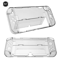 New Crystal Clear Console Shell Cover Silicone Nintendo Switch OLED Transparent Protective Flip Case Anti-fall Shockproof Guard
