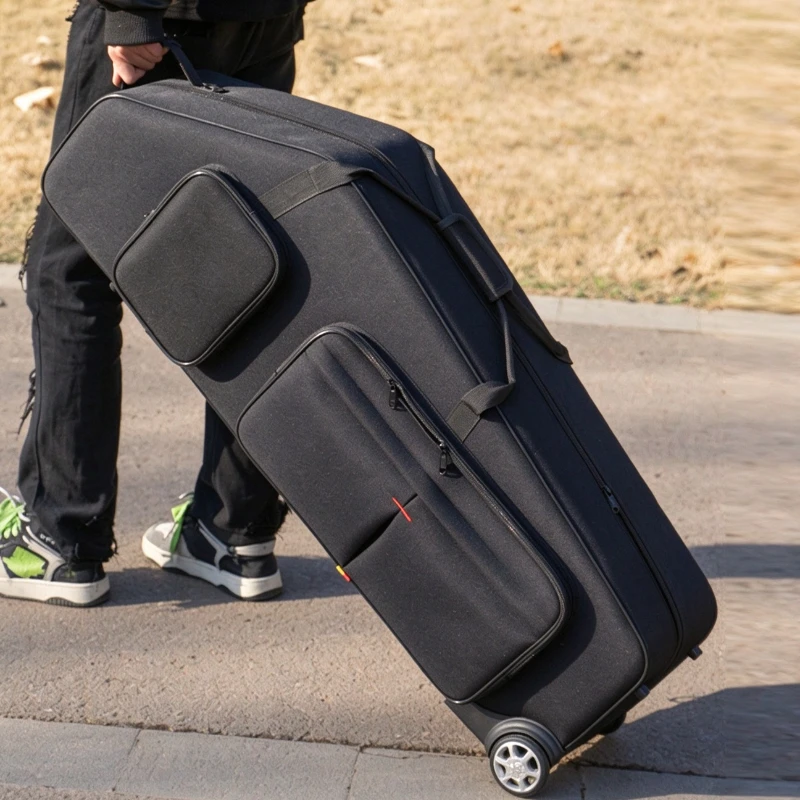 Baritone Saxophone Case Pulley Saxophone Storage Bag Portable Thicken Sturdy Sax Protective Bag Woodwind Instrument Accessories