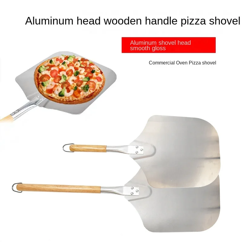 

Kitchen Baking Tools Folding Aluminum Pizza Shovel 12-Inch Wooden Handle Transfer Pizza Shovel Large Square Cake Pizza Shovel