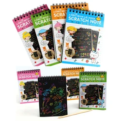 1 buch Bunte Blenden Scratch Hinweis Sketch Papier Graffiti DIY Spulen Zeichnung Buch Kinder Zeichnung Buch Kreative Notebook