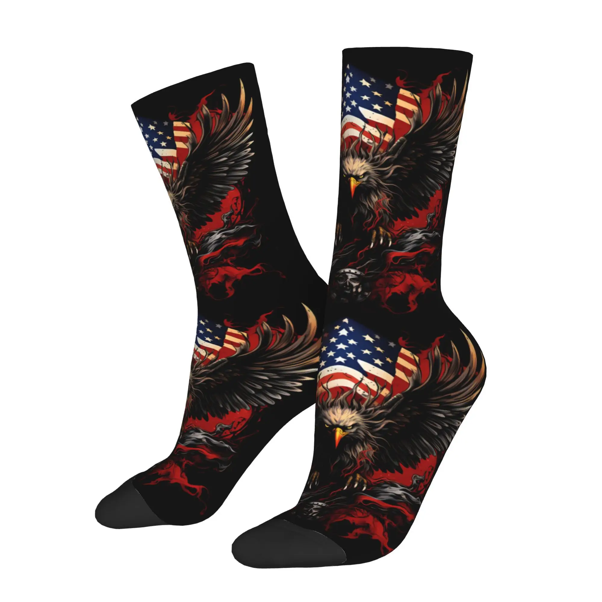 

Мужские модные полиэстеровые носки с принтом «Американский орел»