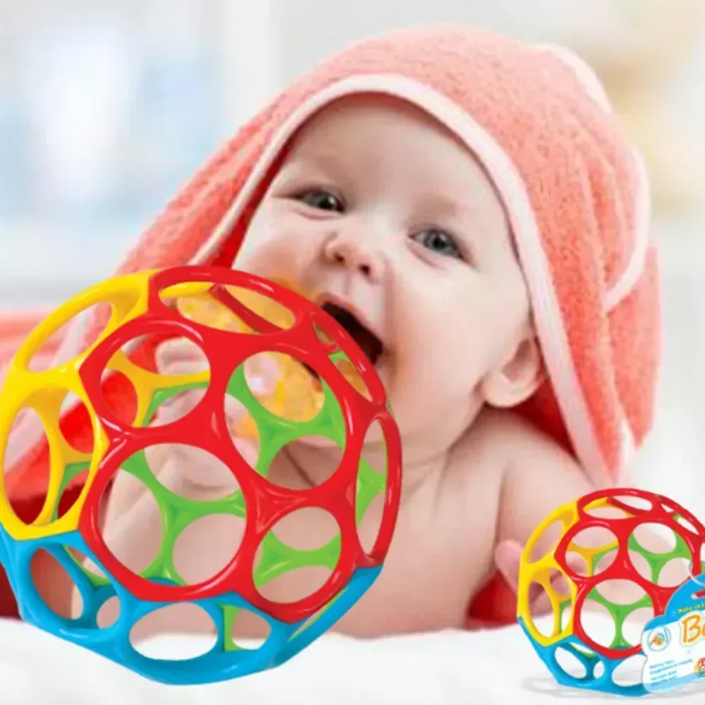 Choque de bola macia para bebê recém-nascido, agarrando mordedores, sino de mão, brinquedos sensoriais, brinquedos educativos para crianças, 0-12 meses