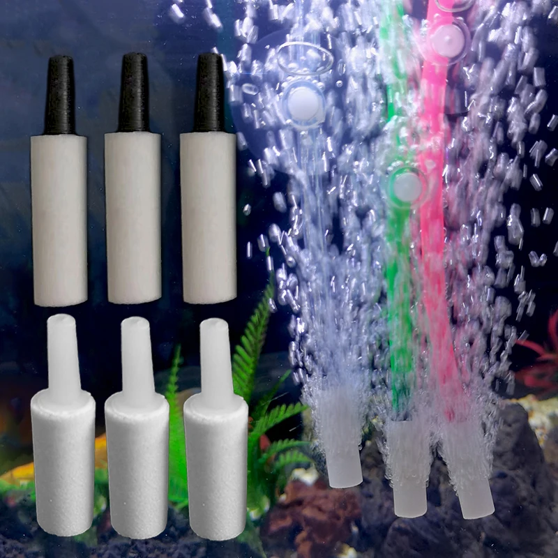 Aquarium Mini Round Mineral Bubble Air Stone Pond Fish Tank Pump Aerator Aeration Hydroponic Oxygen Airstone Accessories 5pcs