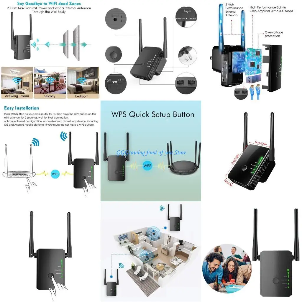 

H9EB WiFi Extenders Repeater Internet Boosters Enjoy Better WiFi Performances