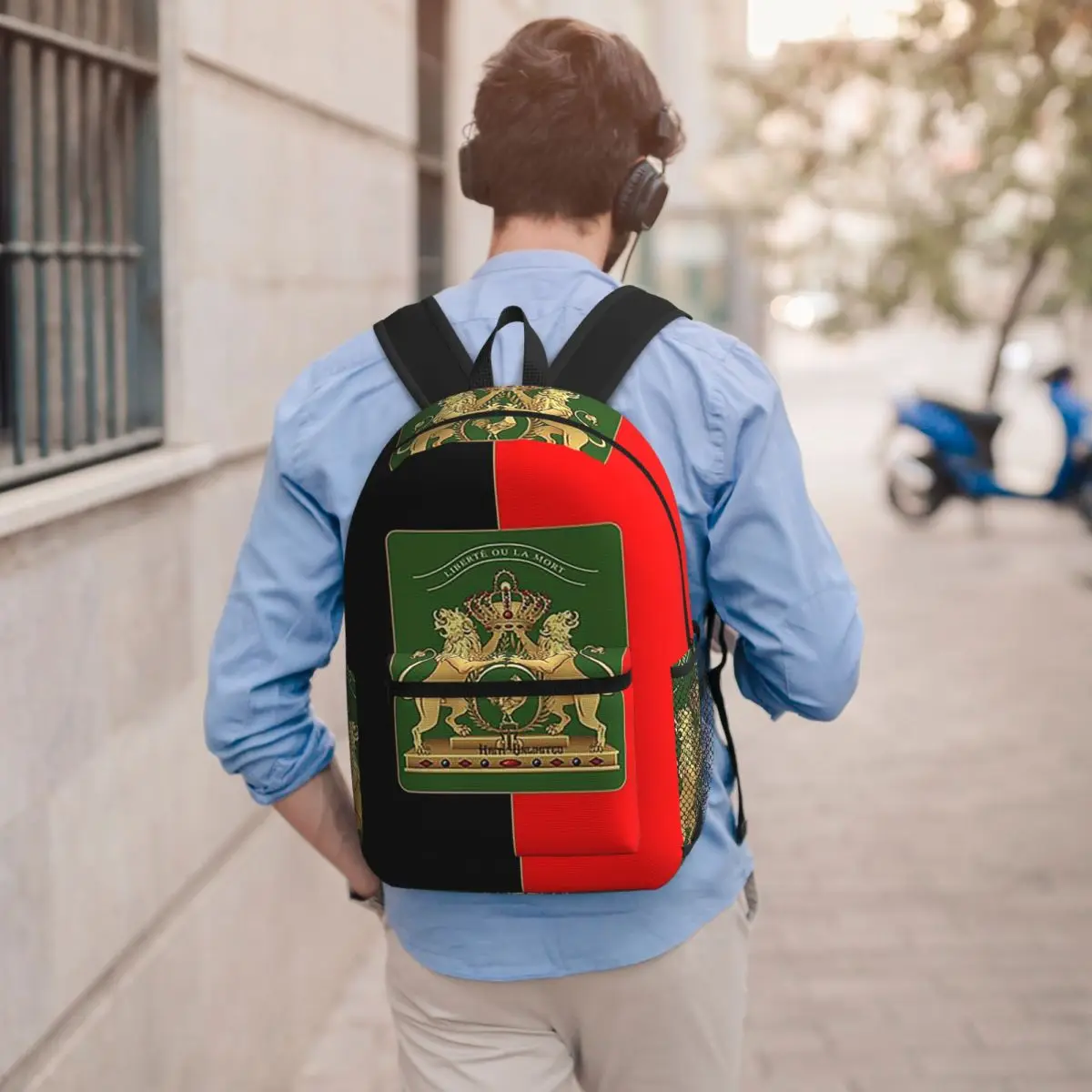 Haitian Independence Flag Student Backpack School Bag Hiking Travel Daypack for Men Women Bookbag Shoulder Bags