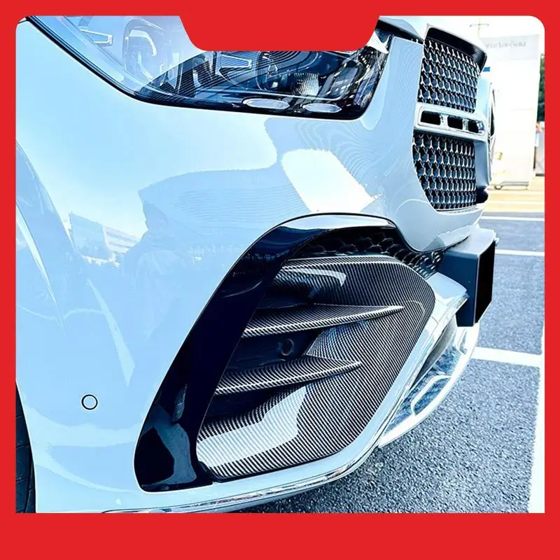 

For Mercedes Benz GLE Class W167 C167 GLE450 AMG 2024+ Front Bumper Fog Light Air Vent Grille Cover Trim Carbon Fiber Parts