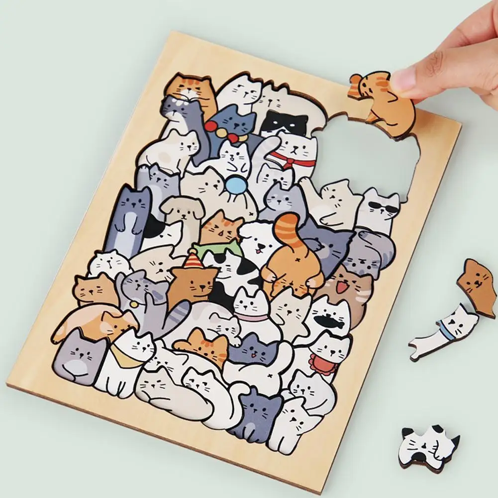 

Детская деревянная головоломка в форме животного, щенок, кошка, панда, головоломка, доска, игрушки для раннего образования для детей