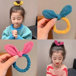 2025 Cute Rabbit Ear Scrunchies Children Girls Gift Elastic Hair Rubber Bands Accessories Tie Hair Ring Rope Headdress Headwear