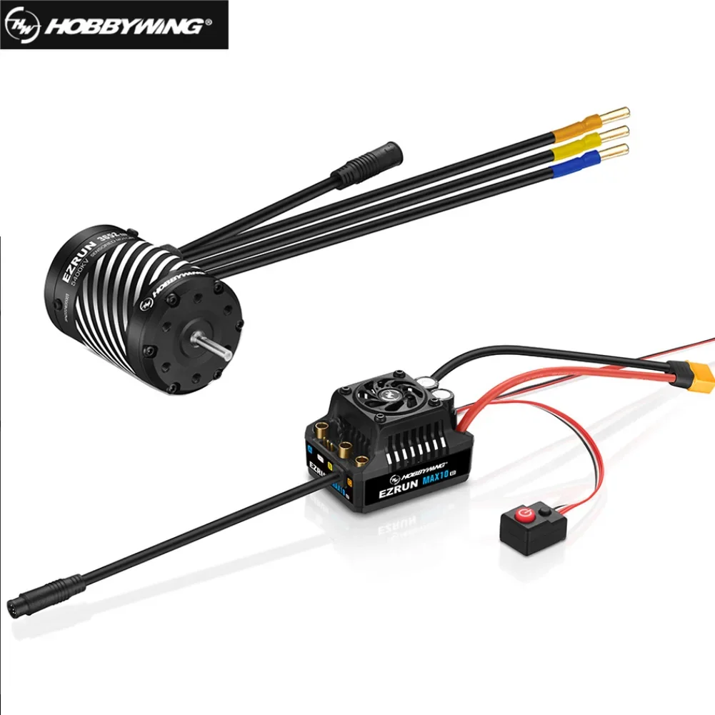 Hobbywing EzRun MAX10 G2 80A/140A Waterproof Brushless ESC with 3652/3665 G3 Turbo Inductive Brushless Motor for 1/10 RC Car