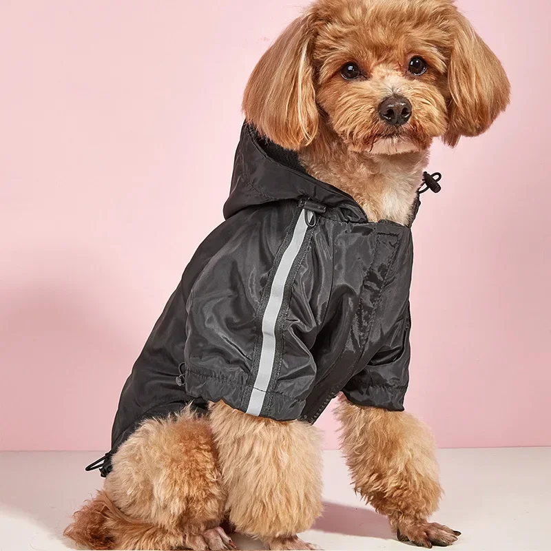 Pet Raincoat 1PC Cats & Dogs Wind & Waterproof Raincoat Summer Breathable Camouflage Reflective Rain Poncho Small & Medium