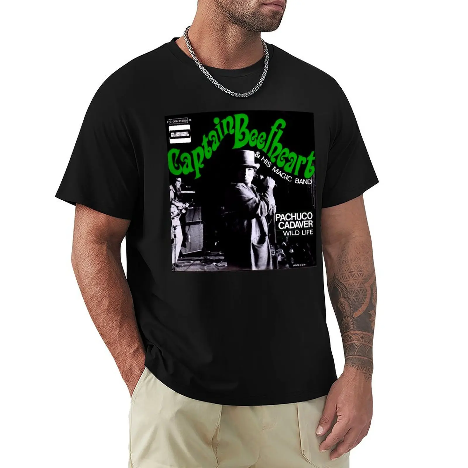 Camiseta clásica vintage Captain Beefheart Magic Band Pachuco Cadaver Wild 1970, camiseta elegante con gráfico de manga corta