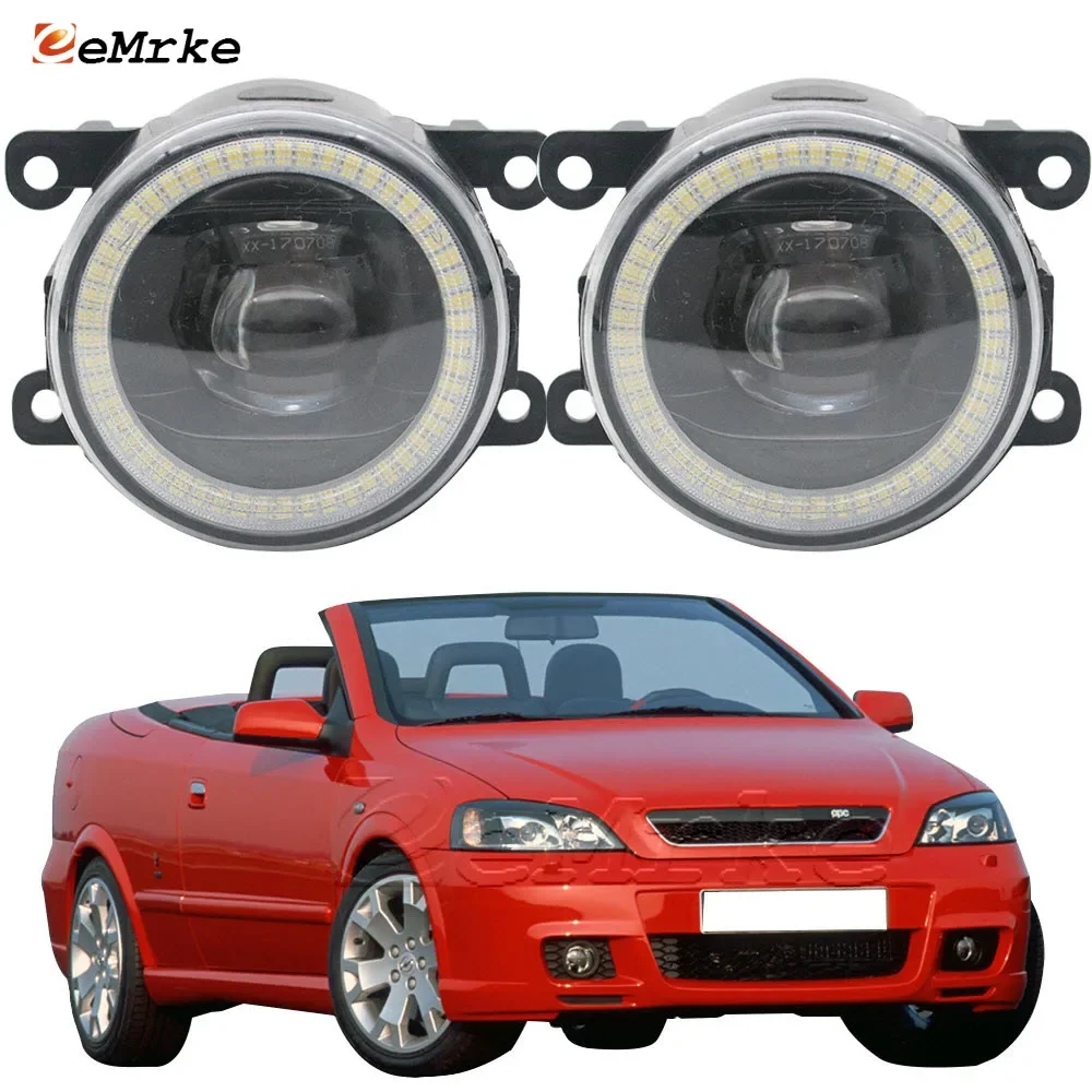 

2 X Car Led Fog Lights Assembly White with Angel Eyes DRL PTF Lens 15W 12V for Opel Astra G OPC 02/2002 2003 2004 2005