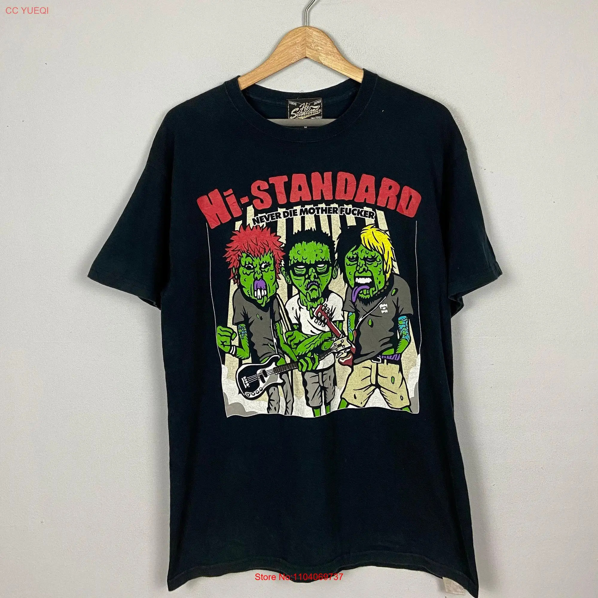 Винтажная Футболка 90s Hi Standard Japanese Rock Band Never Die материнский Кот Indie J Pop с изображением полных историй Пизы смерти размер М