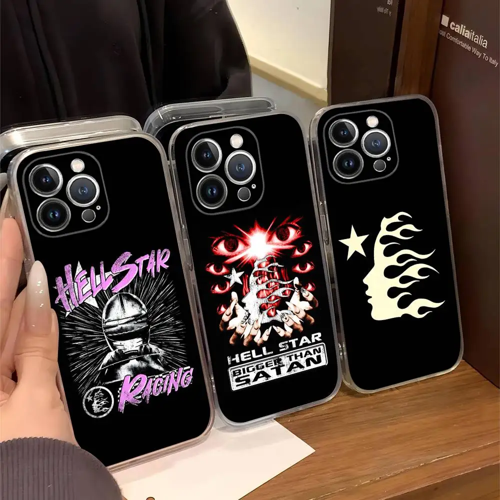 

H-HellstarS Fashion Logo Transparent Soft Phone Case For IPhone 15 12 14 16 17 13 Plus 11 Pro Max 13 Pro