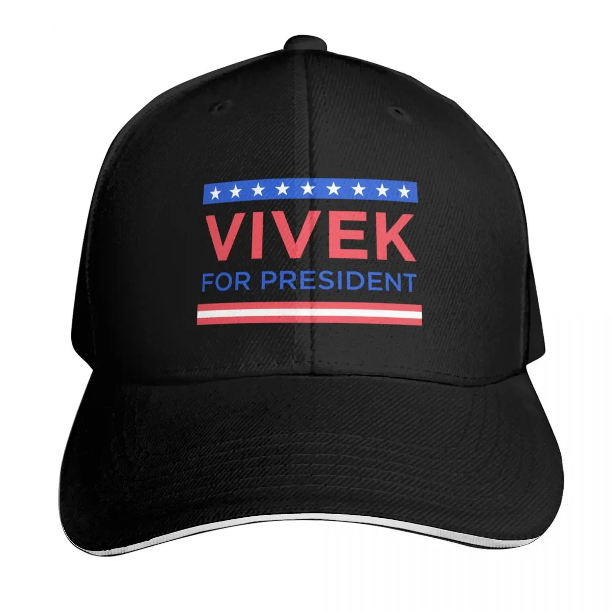 Vivek Ramaswamy For President 2024 Baseball Cap Cotton Twill Breathable Contrast Two Tone Brim Snapback Flat Bill