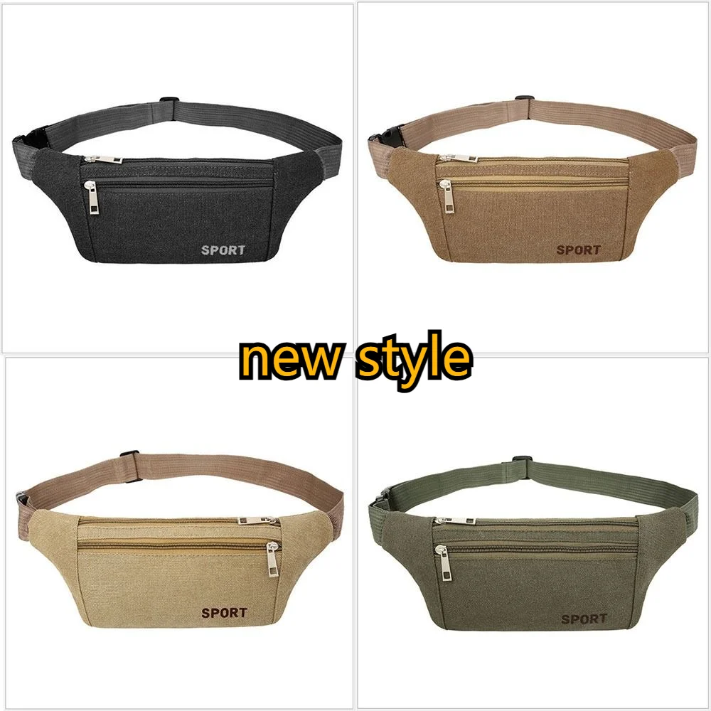 

Fashion Multi-Pockets Fanny Pack Canvas Phone Waist Belt Bag Coins Running Bags