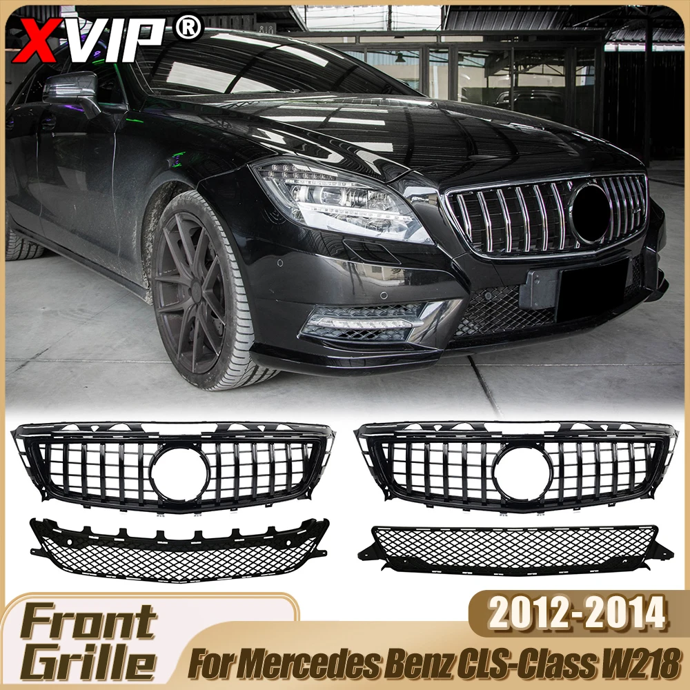 

XVIP Chrome Black Diamonds Style Upper Grille For Mercedes Benz CLS-Class W218 CLS350 CLS500 CLS550 2012-14 Tuning Accessories