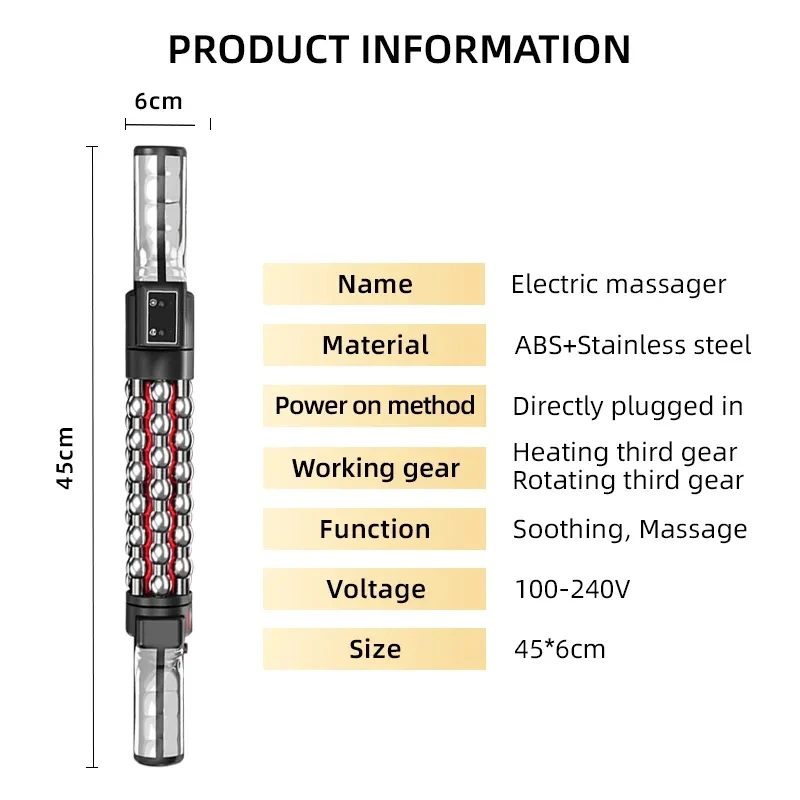 2024 New Arrivals Red Light Heated Massage Device 360 Rotating Inner Ball Roller For Whole Body Anti Cellulite