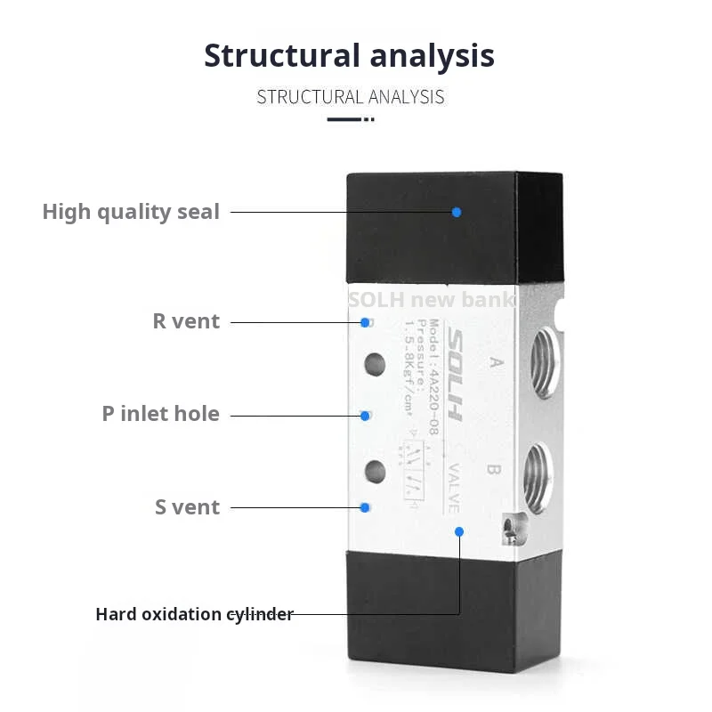 Pneumatic control type two-position five-way solenoid valve 4A230 pneumatic control 4A110/210/310/410-06/08/10