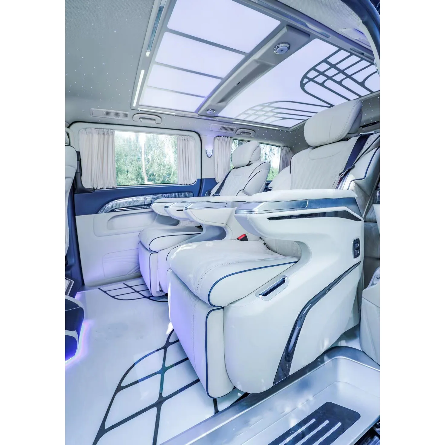 Luxury Van Interiors Floor Sets Waterproof Custom Car Floor for Mercedes Vito Metris Sprinter Flooring Set