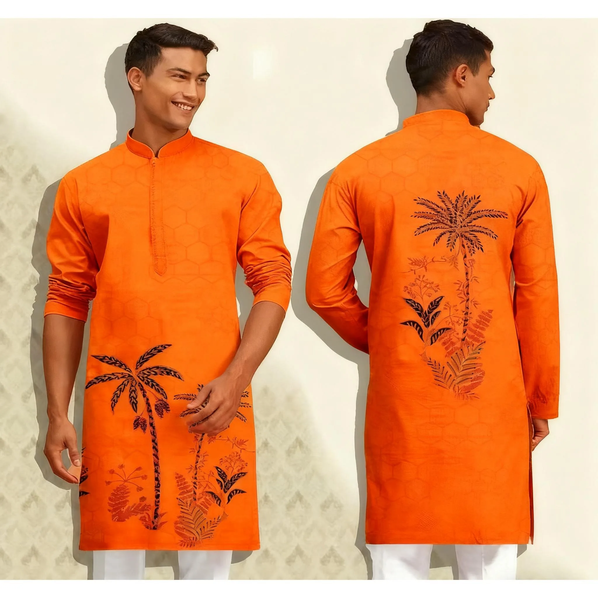 الملابس التقليدية للرجال أنماط الآسيوية والجنوبية وأطواق الماندرين وأكمام بولو للرجال على الطراز الوطني في الشرق الأوسط