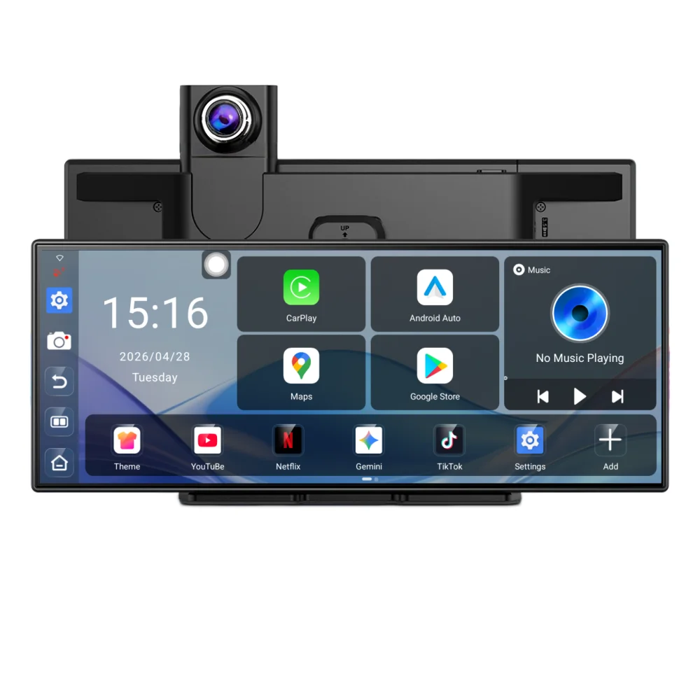 Imagebon 11,4 Zoll Android 15 8-Kern 4G+64G / 6G+128G Dual-WLAN Kamera DVR AI Smart Split-Screen Wireless CarPlay Android Auto Dashcam Rückspiegel-Recorder