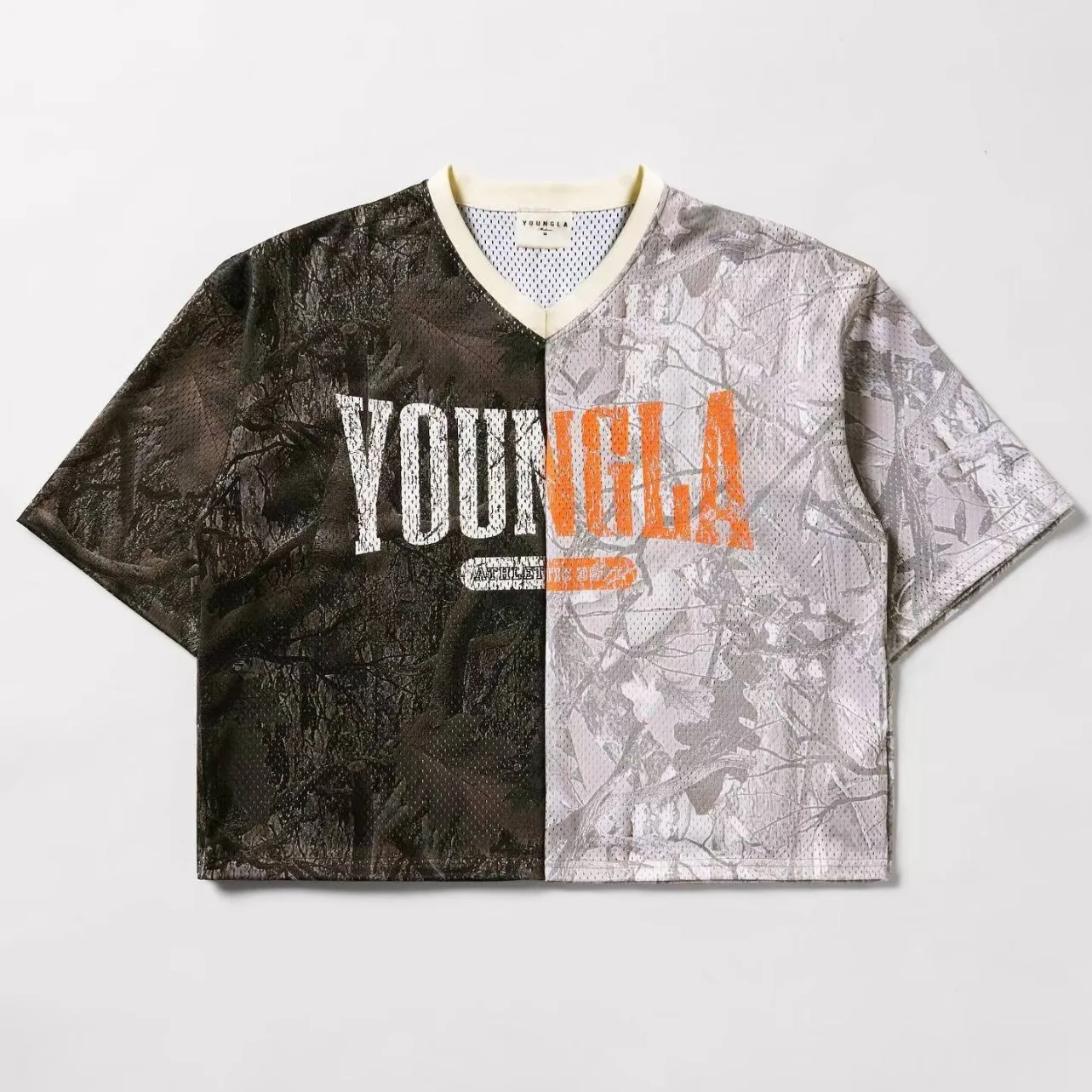 

2025 YLA summer new men's oversized T-shirt summer exercise fitness quick-drying breathable mesh short-sleeved T-shirt